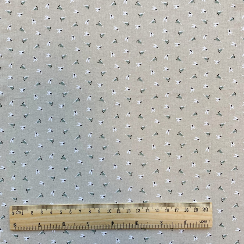 Printed Cotton SPITY Natural / Mist